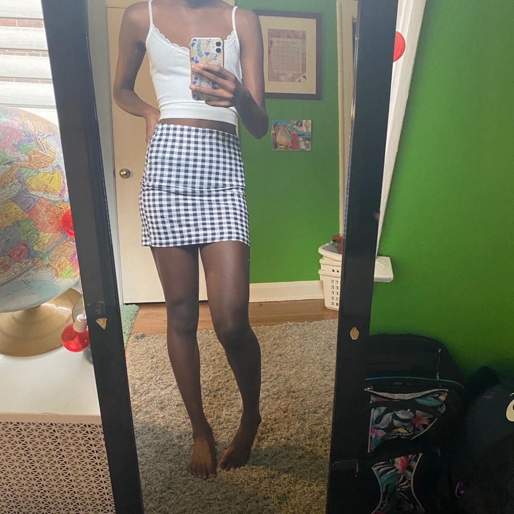 Cute body on mini skirt